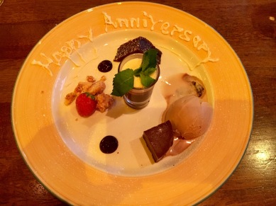 Anniversary celebration dessert
