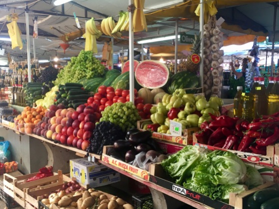 Trogir's market was full of fresh fruits and veggies for very reasonable prices