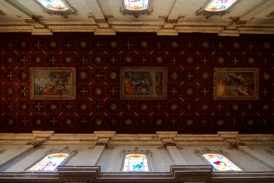 Ceiling art in Lecce's cathedral