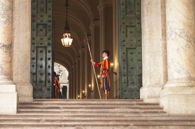 Swiss guards at the entrance to Vatican City